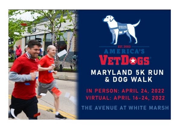 Americas VetDogs 5K The Avenue White Marsh April 2022