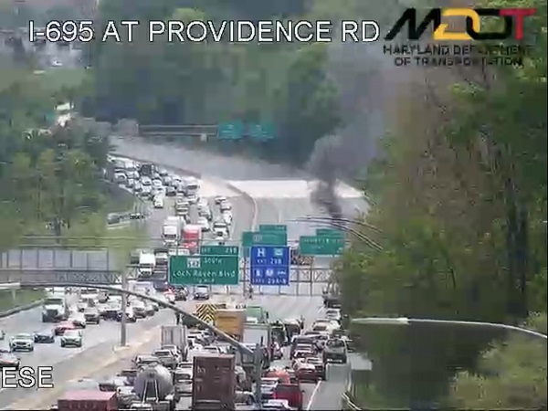 Crash Fire I-695 Providence Road 20220511