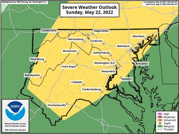 NWS Baltimore Severe Weather Outlook 20220522