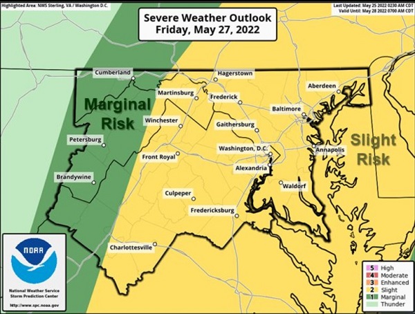 NWS Baltimore Severe Weather Threat 20220527
