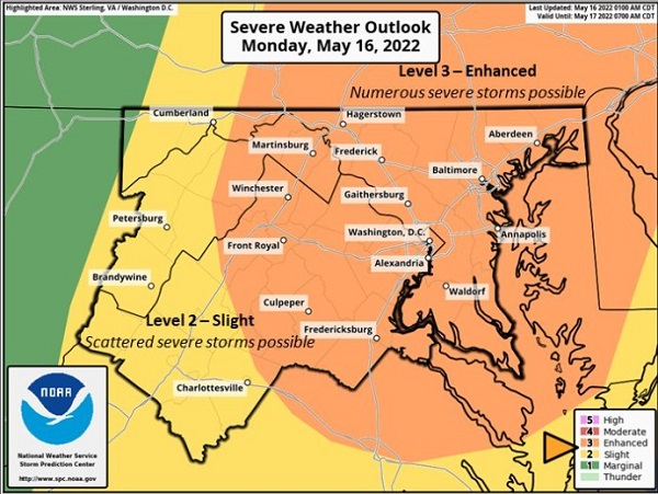 NWS Baltimore Storm Threat 20220516