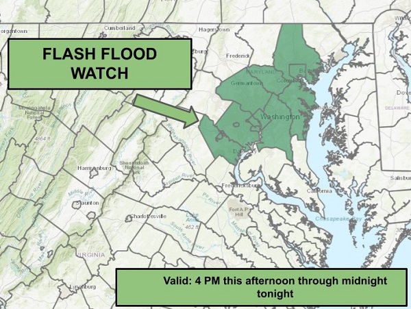 NWS Baltimore Flood Watch 20220712