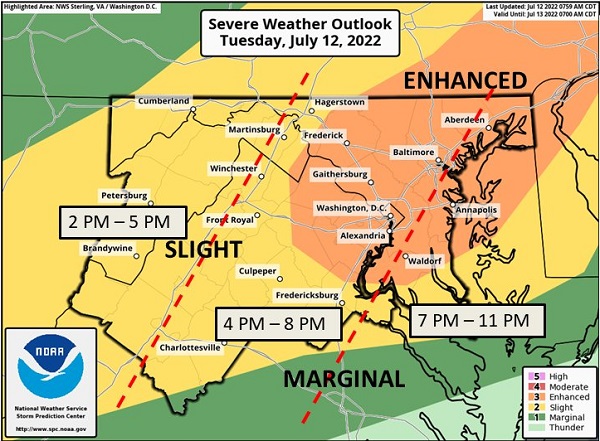 NWS Baltimore Severe Weather Outlook 20220712a