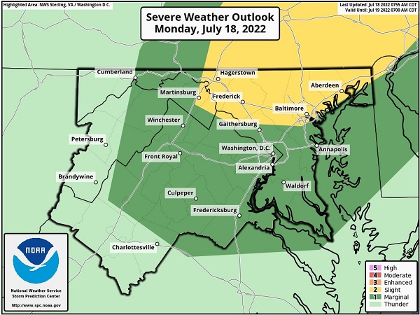 NWS Baltimore Severe Weather Outlook 20220718