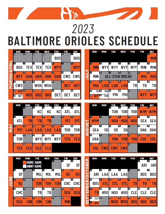 Baltimore Orioles 2023 Regular Season Schedule