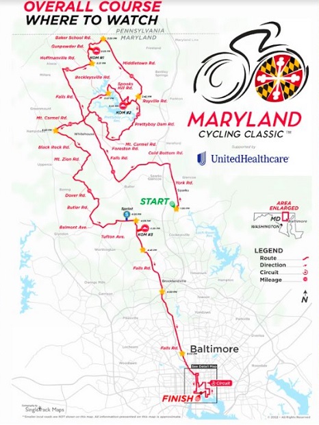 Maryland Cycling Classic Route 2022