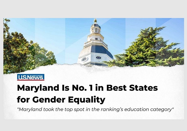 Maryland US News Number One Gender Equality 2022