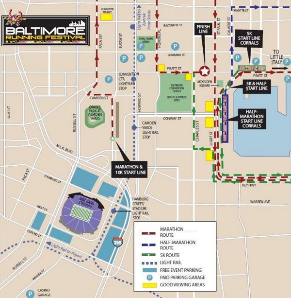 Baltimore Running Festival 2022 Map