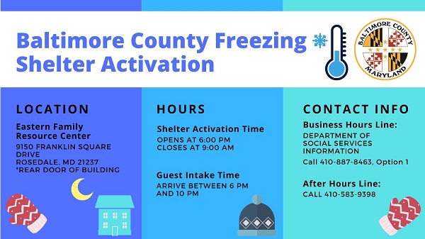 Baltimore County Freezing Shelter Activation