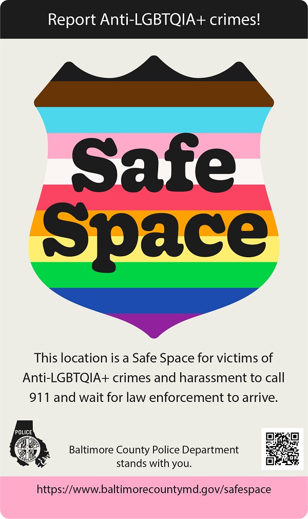 Baltimore County Police Department Safe Space Decal