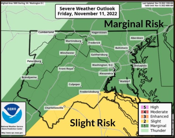 NWS Baltimore Severe Weather Probability 20221110