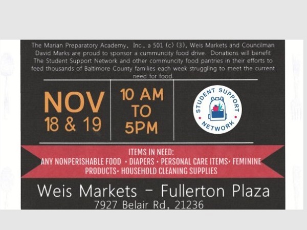 Weis Markets Marian Food Drive 202211