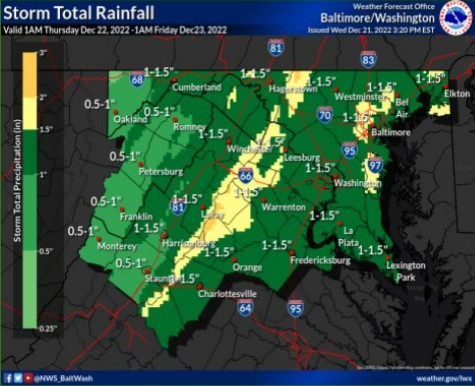 NWS Baltimore Rainfall Forecast 20221222