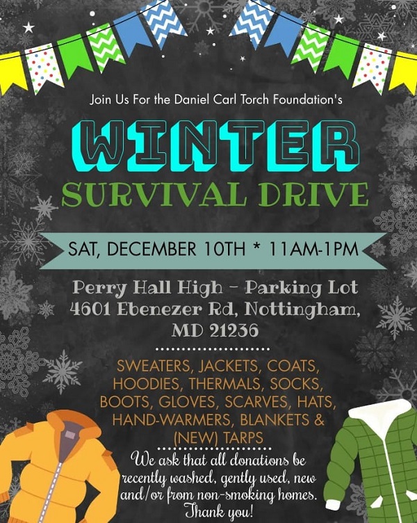 Torsch Foundation Winter Survival Drive 2022 Maryland