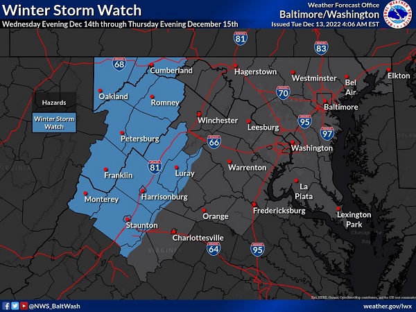 Winter Storm Watch Western Maryland 20221215