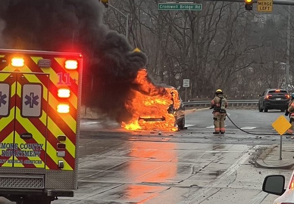 Crash Vehicle Fire Towson MD 20230125