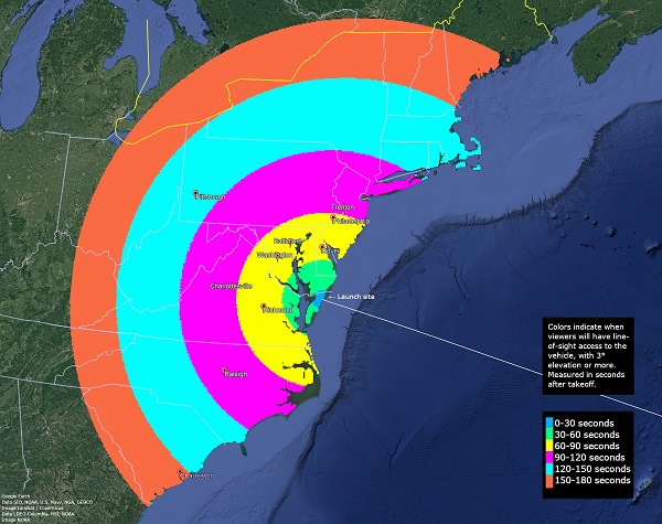 Rocket Lab Launch East Coast Vieweing Area 20230116