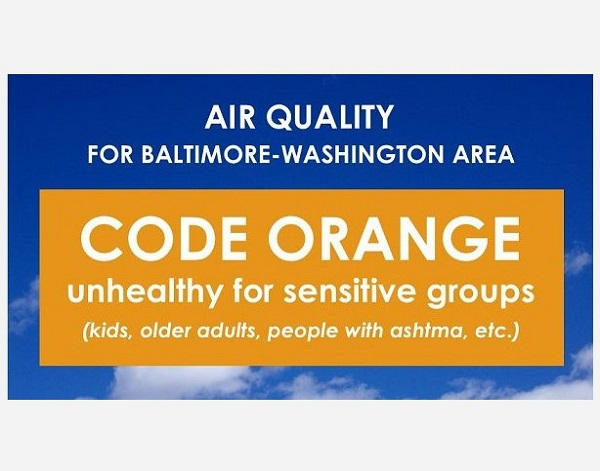 Code Orange Air Quality Alert Baltimore Washington