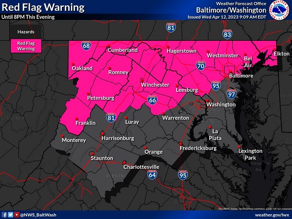 NWS Baltimore Red Flag Warning 20230412