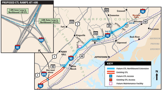 I-95 Express Toll Lanes ETL Corridor Map