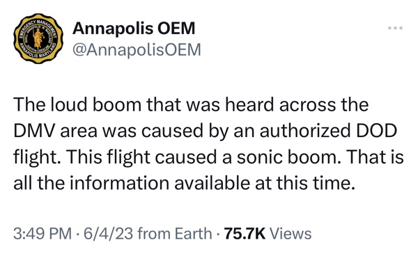 Sonic Boom Maryland 20230604