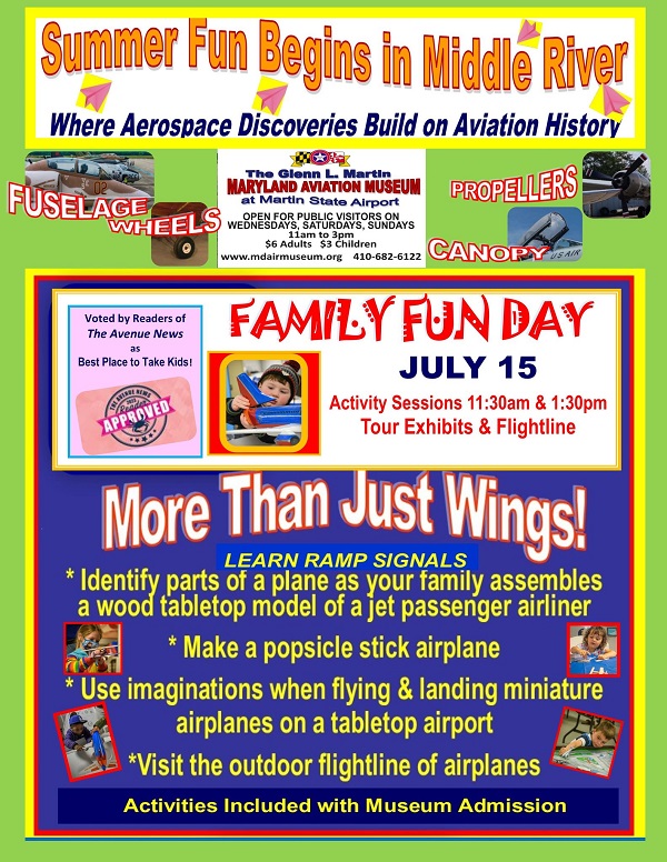 Glenn L. Martin Aviation Museum Family Fun Day Flyer 20230715