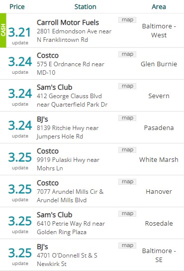 Lowest Baltimore Gas Prices 20230703