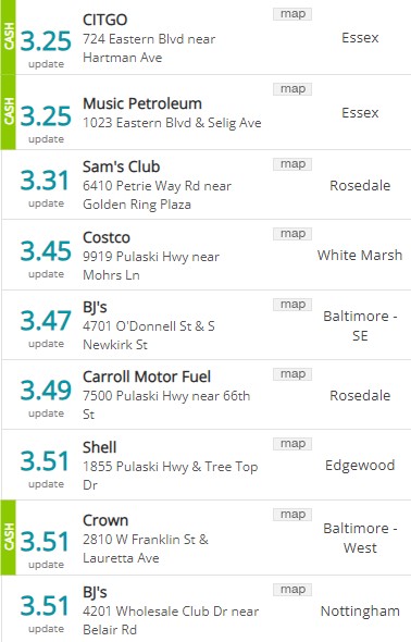 Lowest Baltimore Gas Prices 20230828