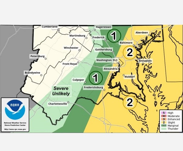 NWS Baltimore Storm Probability 20230815
