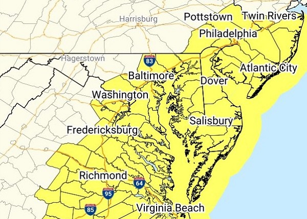 NWS Baltimore Thunderstorm Watch 20230815