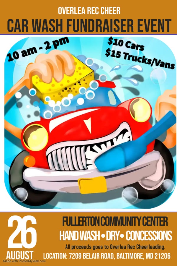 Overlea Rec Cheer Car Wash Fundraiser 20230826