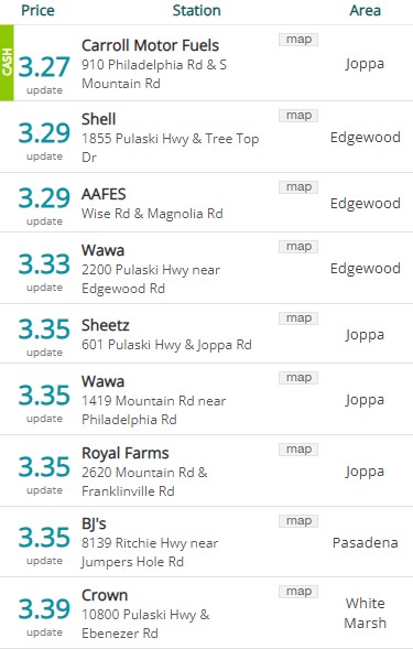 Lowest Baltimore Gas Prices 20230925