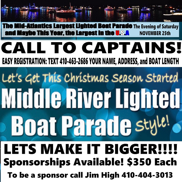 Middle River Lighted Boat Parade 2023 Calling Captains