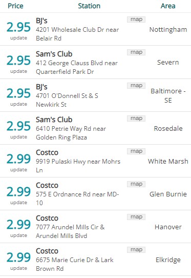 Lowest Baltimore Gas Prices 20231120