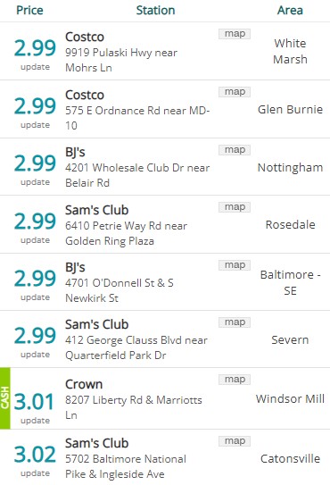 Lowest Baltimore Gas Prices 20231127