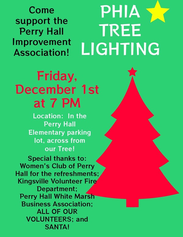 Perry Hall Improvement Association 2023 Tree Lighting
