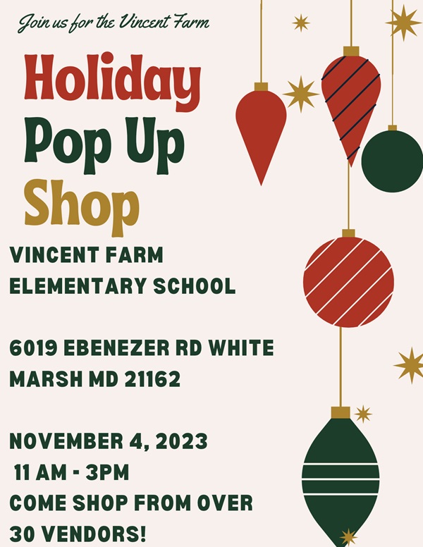 Vincent Farm Elementary Holiday Pop Up 20231104