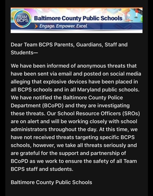 BCPS Bomb Threat 20231212