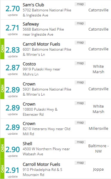 Lowest Baltimore Gas Prices 20240108