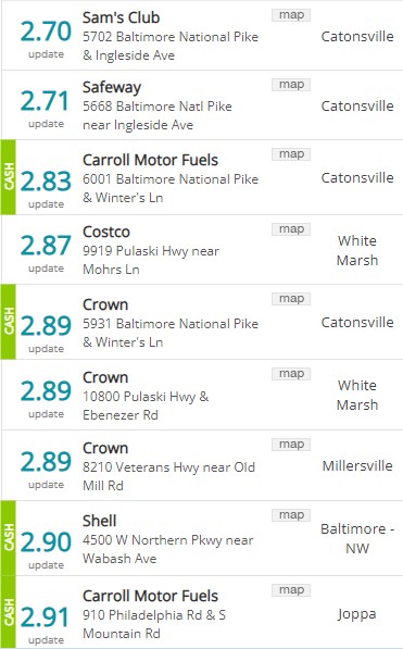 Lowest Baltimore Gas Prices 20240108