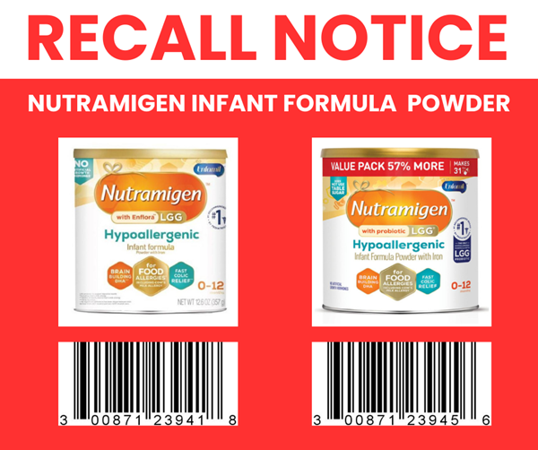 NUTRAMIGEN INFANT FORMULA POWDER RECALL