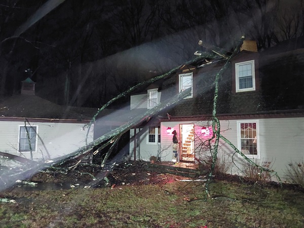 Tree Falls Into Home Long Green 20240109b