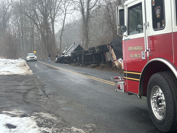 Winters Run Truck Crash Joppa MD 20240124 JMVFC