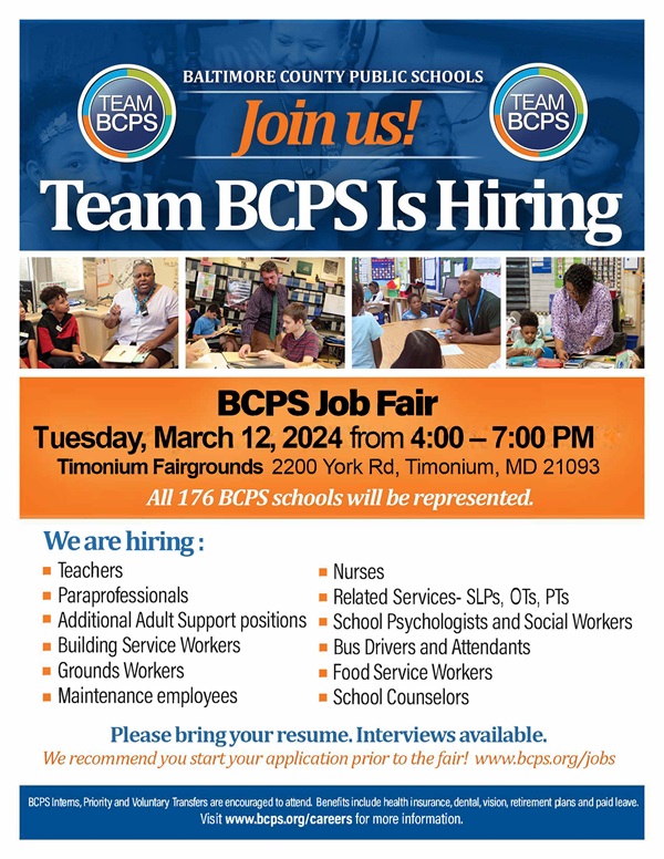 BCPS Job Fair Flyer 20240312