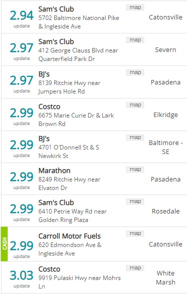 Lowest Baltimore Gas Prices 20240212