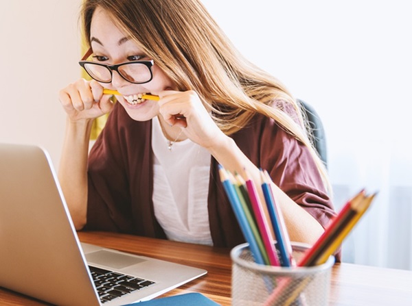 Stressed Woman Laptop