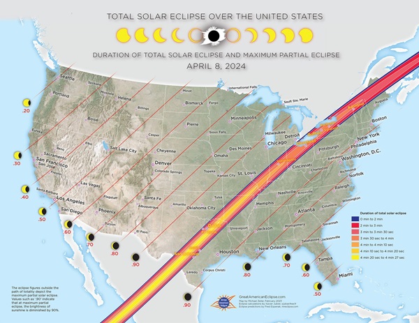 April 8 2024 Solar Eclipse Path