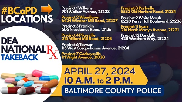 Baltimore County Police Prescription Take Back 2024