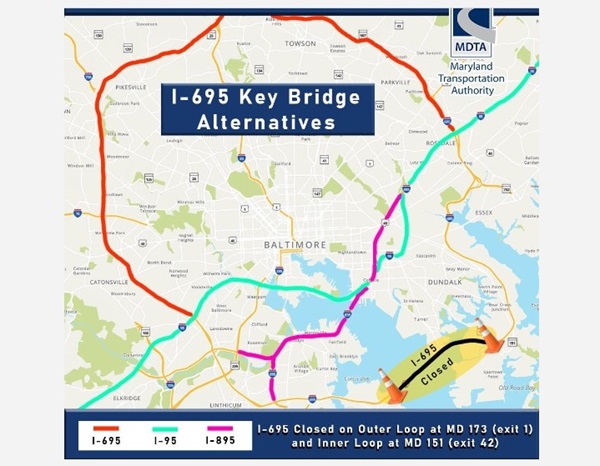 I-695 Key Bridge Closure Points 20240415