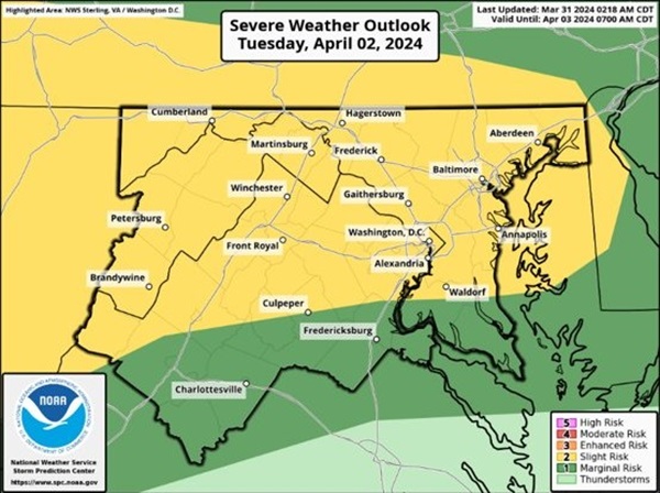 NWS Baltimore Storm Probability 20240401